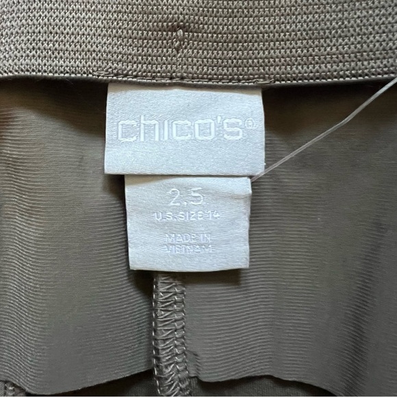 NWT Chico’s So Slimming 360 Juliet Ponte Trim Detail Slim Ankle Pants Khaki 14 - Picture 5 of 15